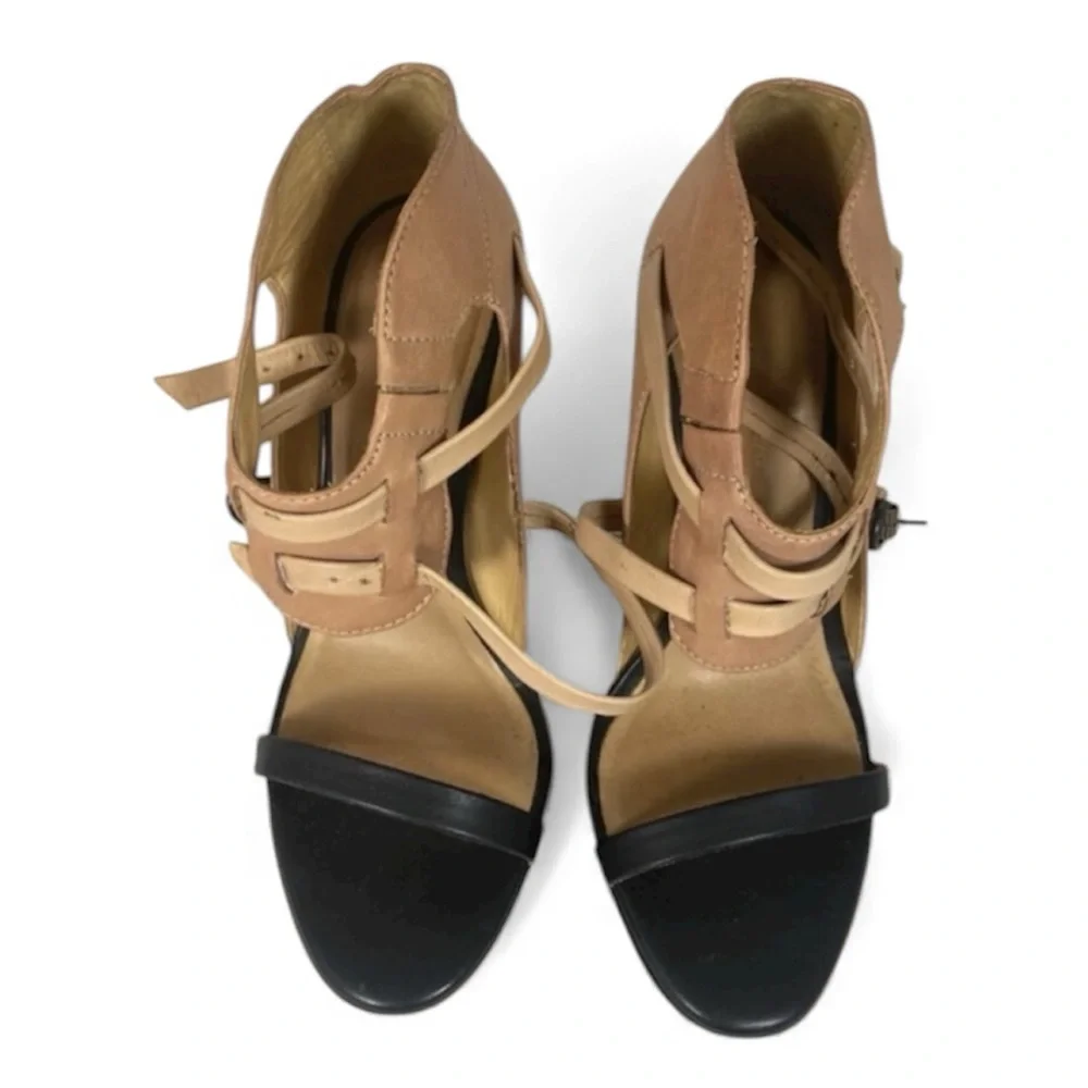 AllSaints Spitalfields Jacks Place high-heel sandals leather & metallic stiletto